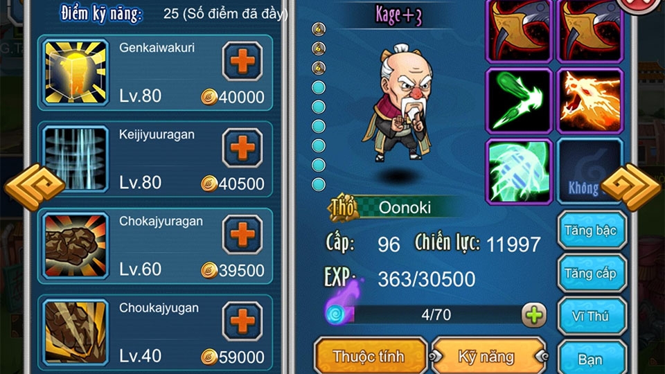 Muốn tăng cường nhân vật trong Naruto Đại Chiến cần hoàn thành nhiệm vụ