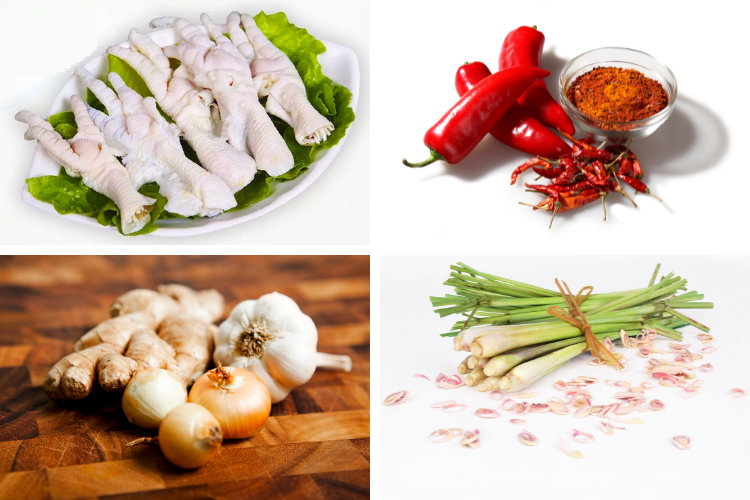 cách làm chân gà rút xương xào sả ớt hình 2