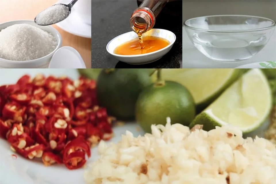 Chuẩn bị nguyên liệu nước mắm tỏi ớt