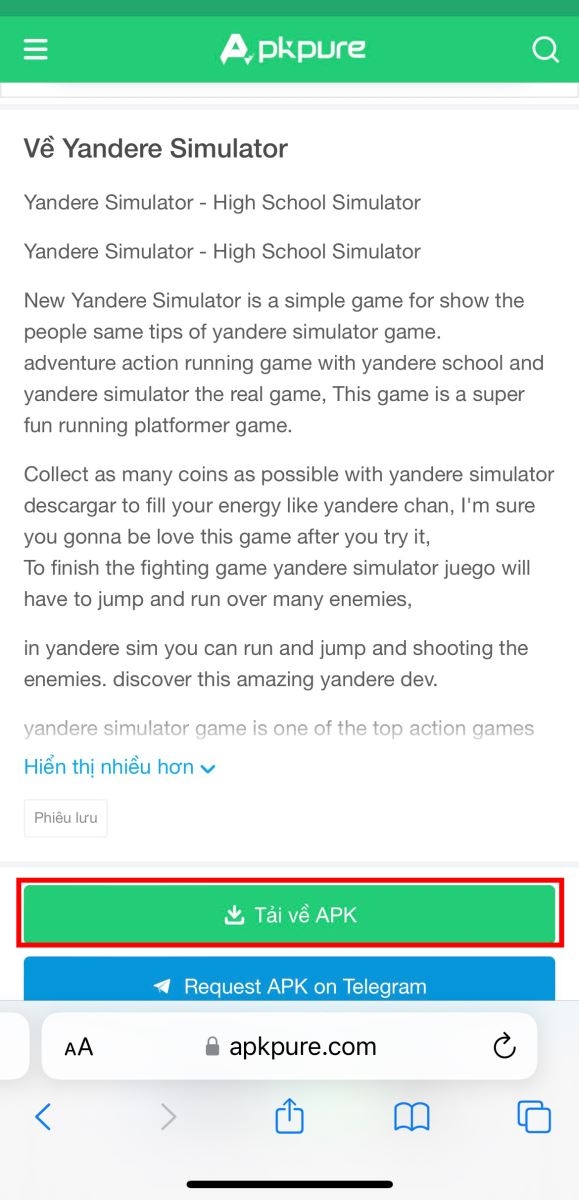 Cách tải Yandere Simulator trên điện thoại 3