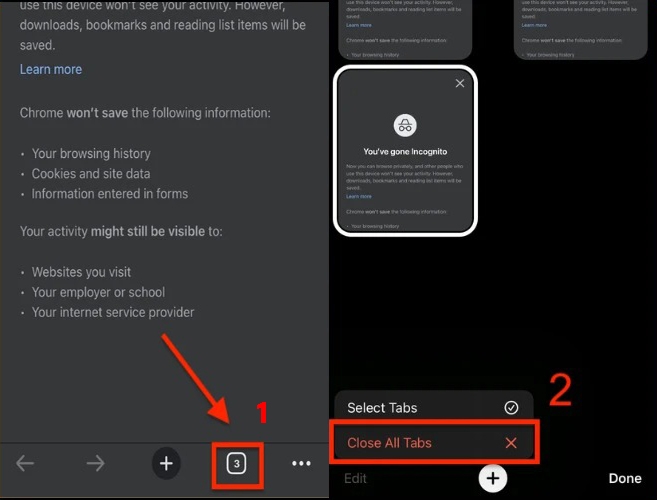 cách tắt chế độ ẩn danh trên điện thoại 22