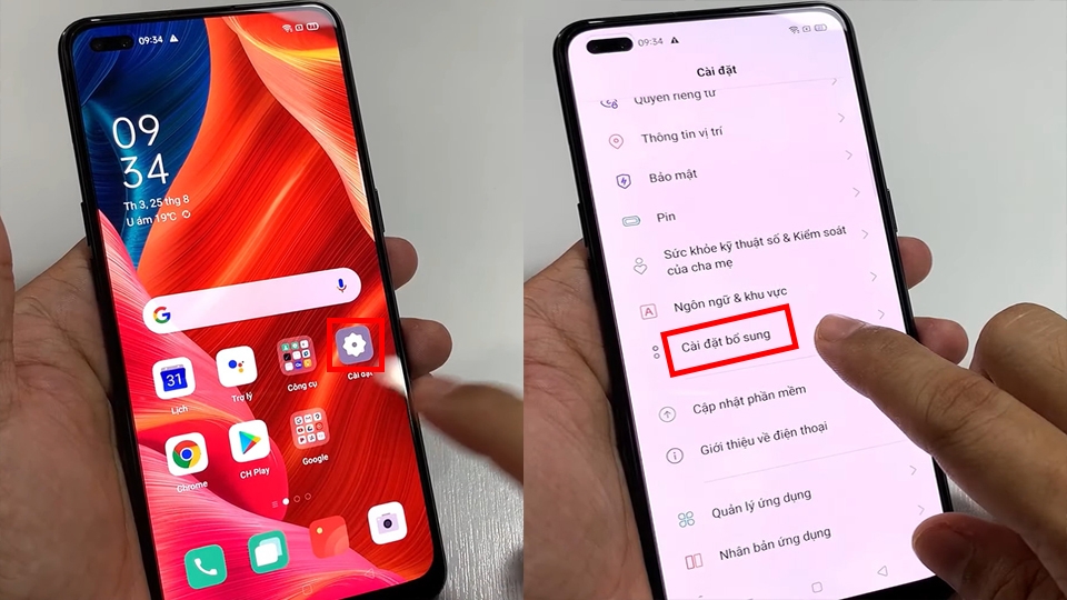 Vào phần Cài đặt trong điện thoại