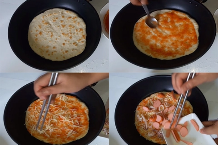 cách làm bánh pizza có sẵn đế 3