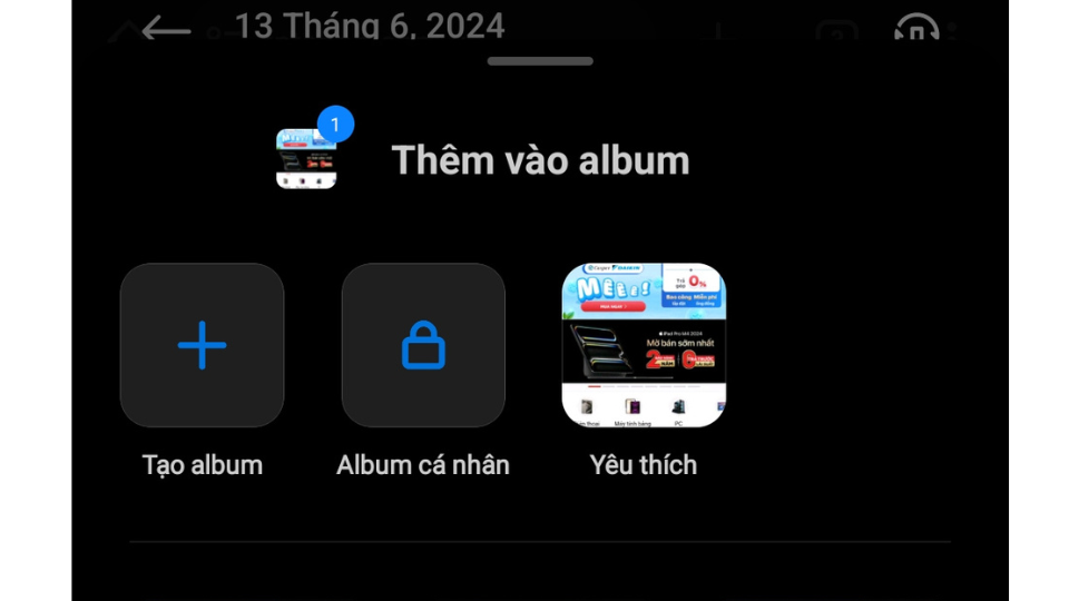 Thêm ảnh vào Album cá nhân
