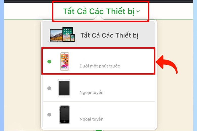 tìm iPhone trên máy tính 7