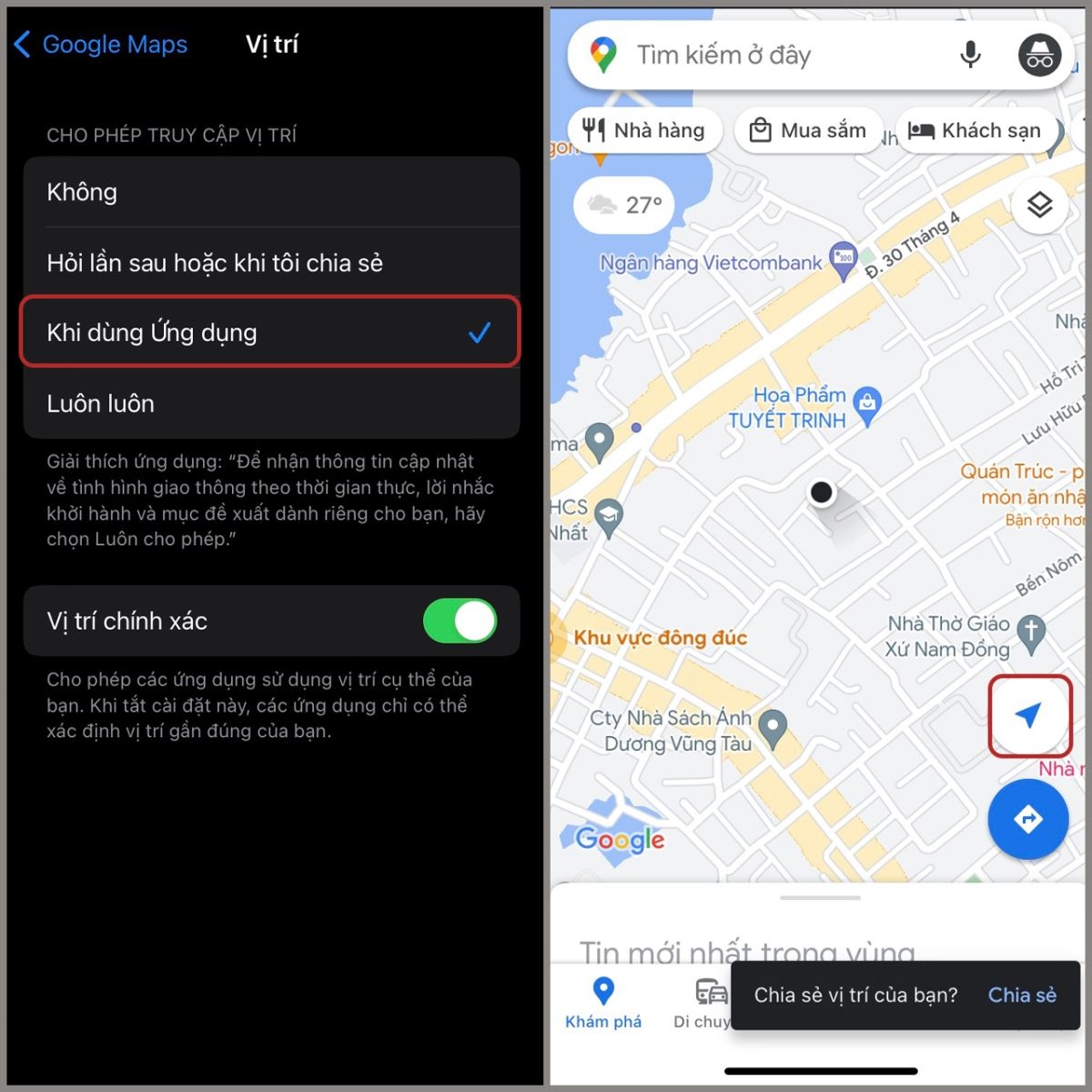 xác định vị trí hiện tại trên iPhone - hình 7