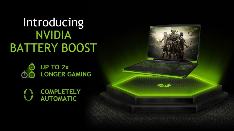 NVIDIA Battery Boost, một trong những công nghệ được tích hợp trên card đồ họa rời GeForce GTX 1650 Max-Q
