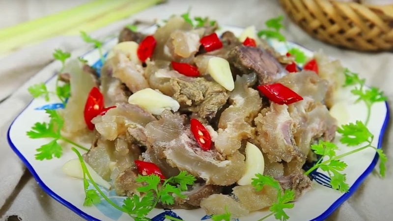 Thành phẩm gân bò ngâm chua ngọt giòn ngon