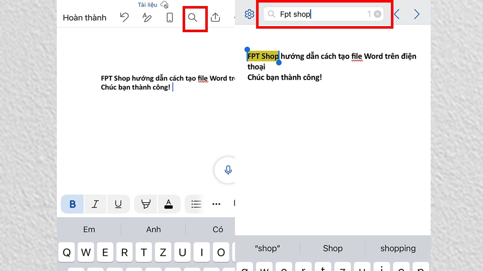 Chức năng hỗ trợ tìm kiếm