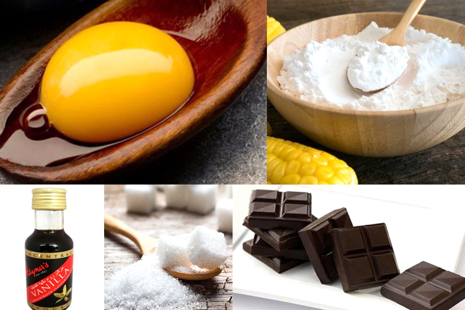 Các nguyên liệu cần chuẩn bị cho cách làm bánh gấu.