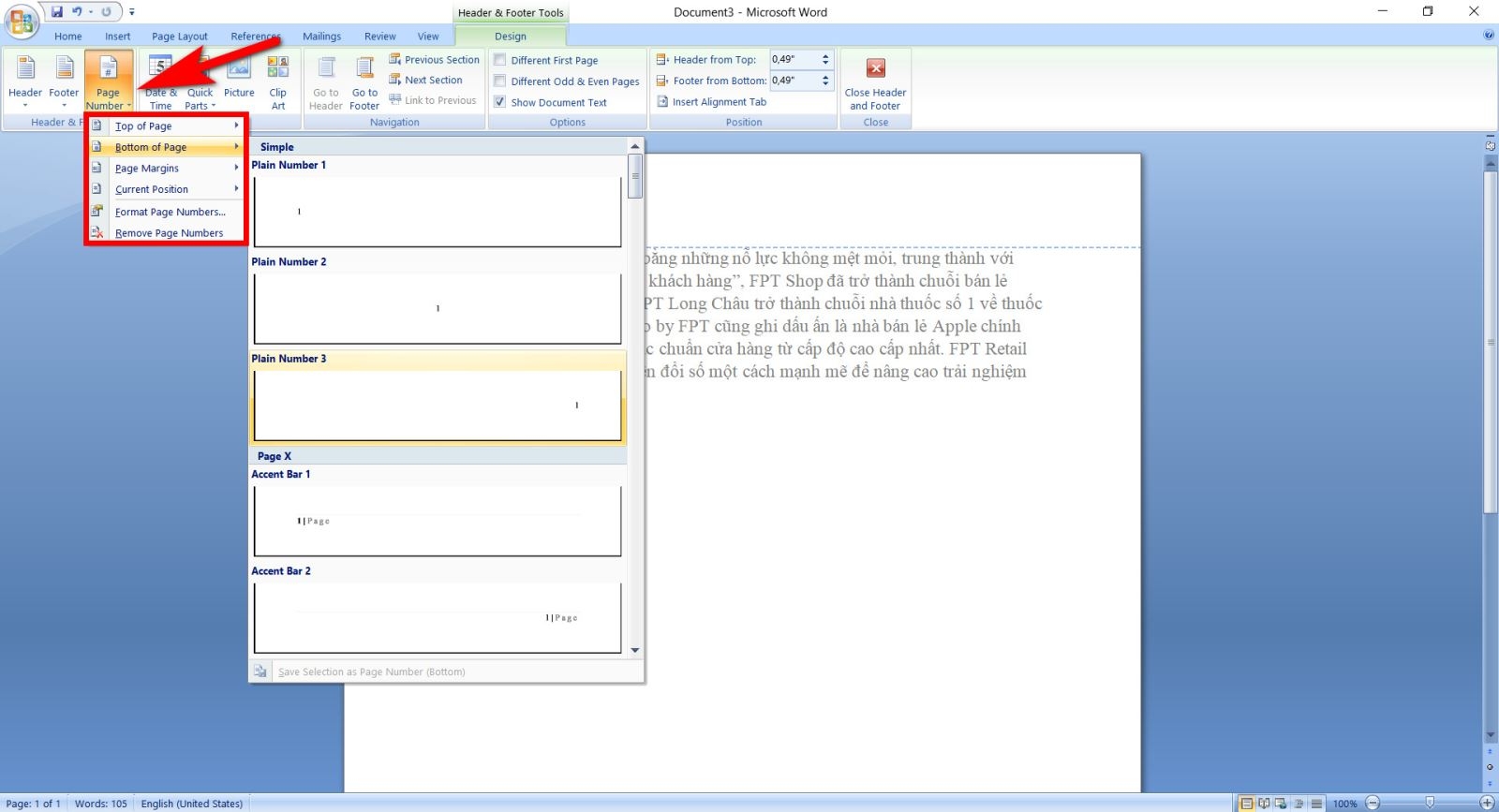 header and footer trong word 14