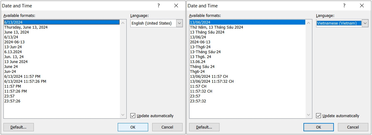 header and footer trong word 16