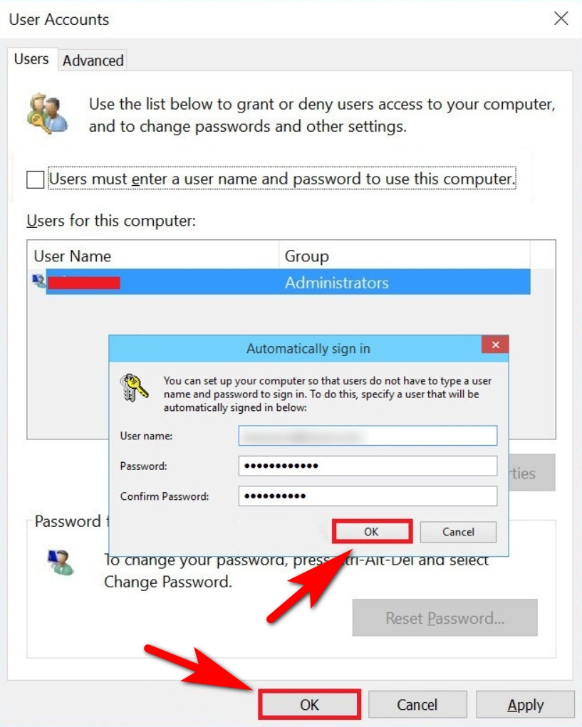 tắt mật khẩu win 10 5