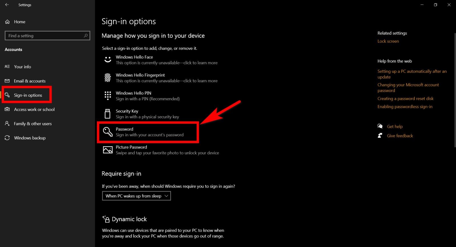 tắt mật khẩu win 10 7