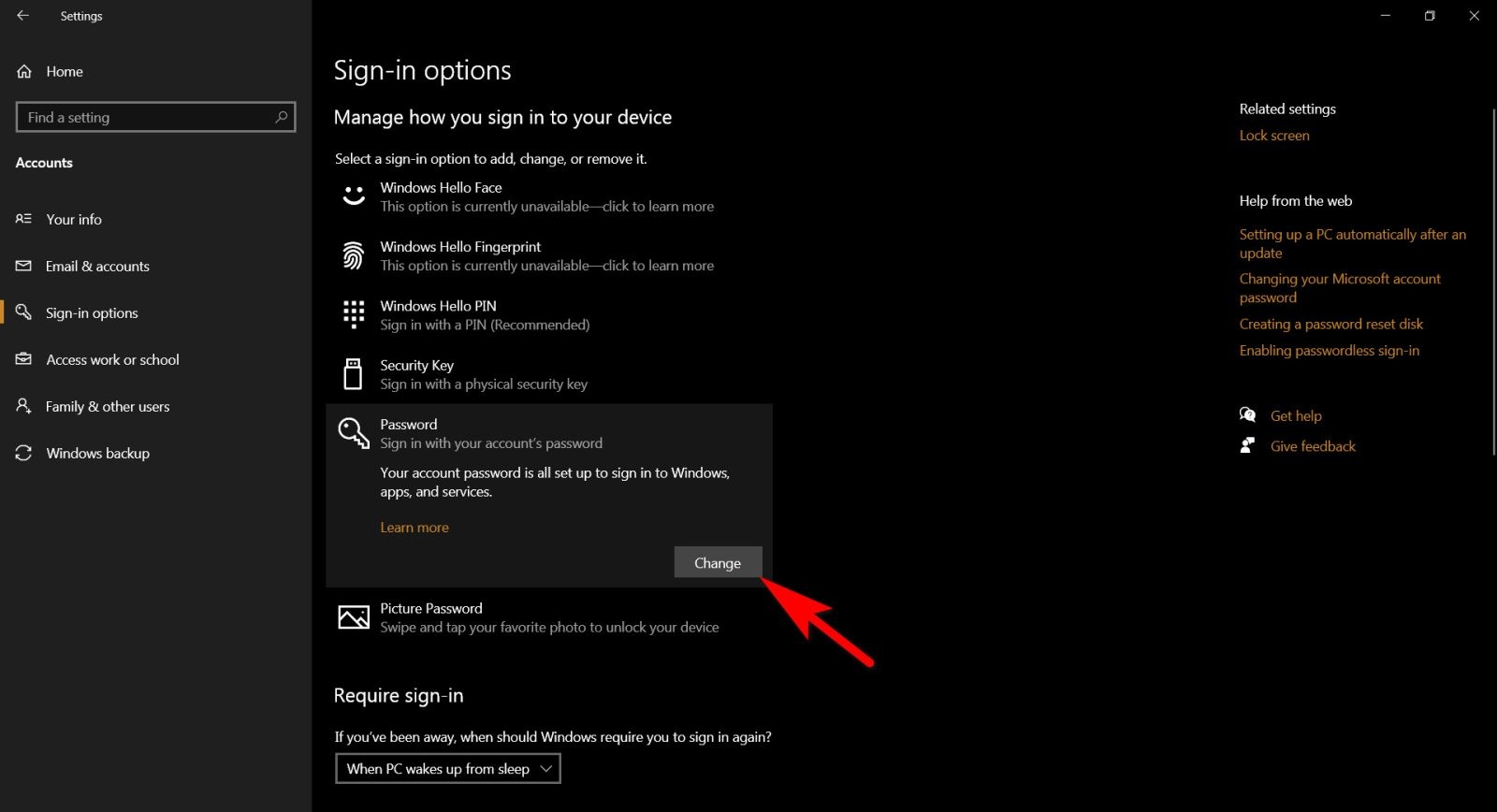 tắt mật khẩu win 10 8