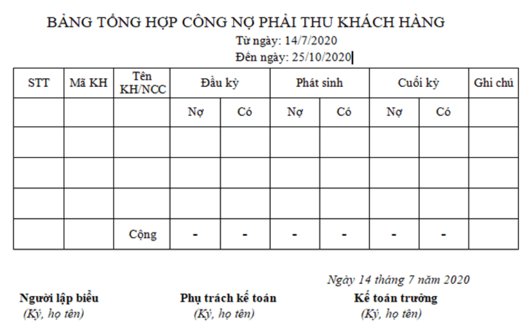 Cách lập bảng công nợ khách hàng bằng Excel (ảnh 6)