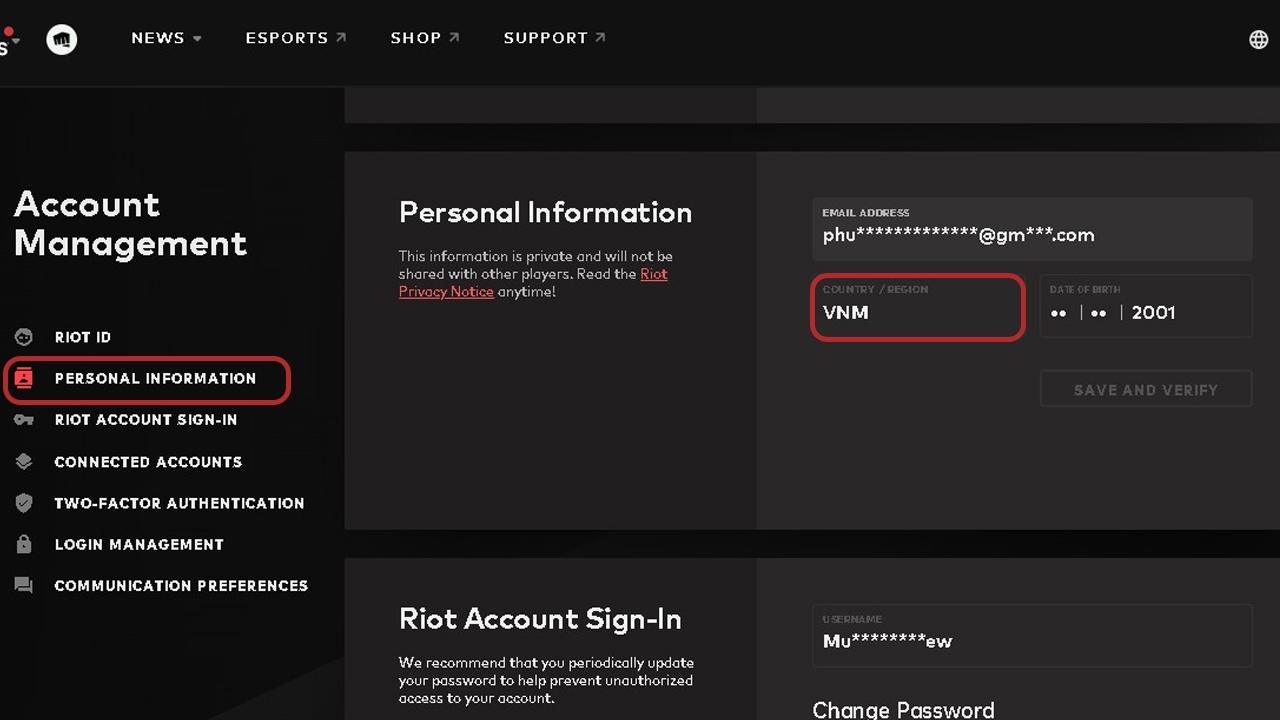 chuyển thay đổi thông tin tài khoản Garena sang trọng Riot - hình 3