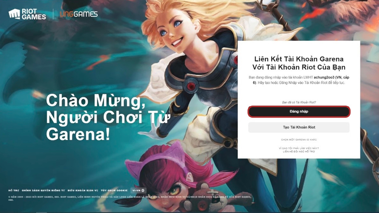 chuyển thay đổi thông tin tài khoản Garena sang trọng Riot - hình 7