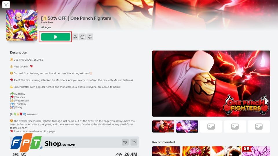 Hướng dẫn cách nhập code&nbsp;One Punch Fighters 3