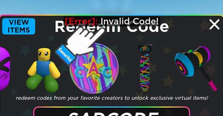 Thông báo khi đổi code UGC Limited Codes không thành công