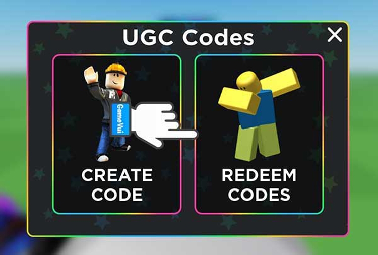 Mở trò chơi UGC Limited Codes Roblox > tại giao diện chính > nhấn Redeem Codes.