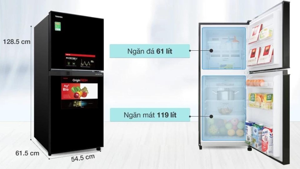 Tủ lạnh Toshiba Inverter 180 lít GR-B22VU(UKG)