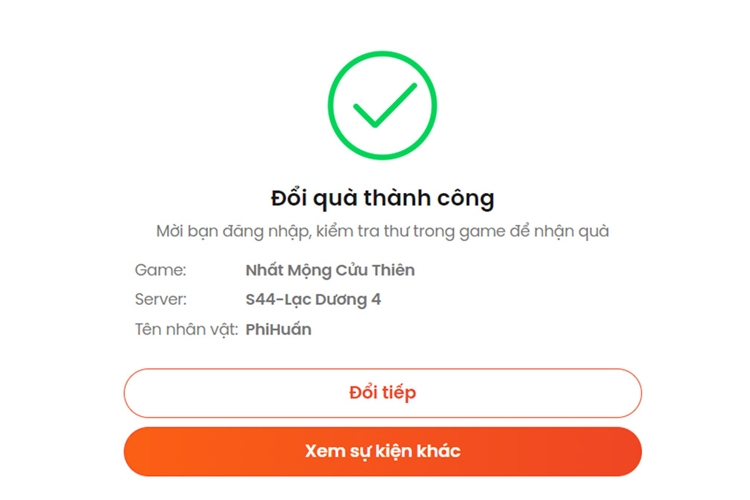 Nhập mã code vào khung&nbsp;trắn&nbsp;> ấn Nhận quà