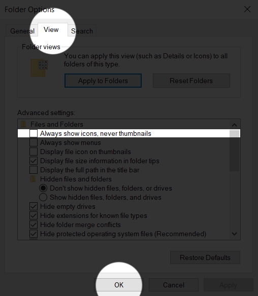 Sửa lỗi Windows 10 không hiện ảnh video thu nhỏ thumbnail 03