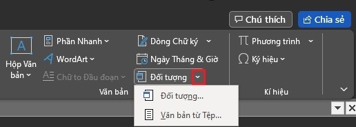 Cách chèn file vào Word