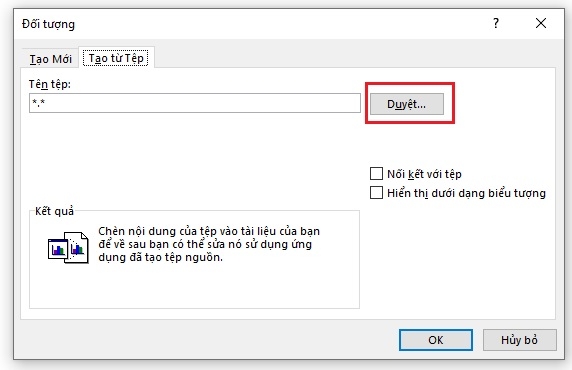 Cách chèn file vào Word