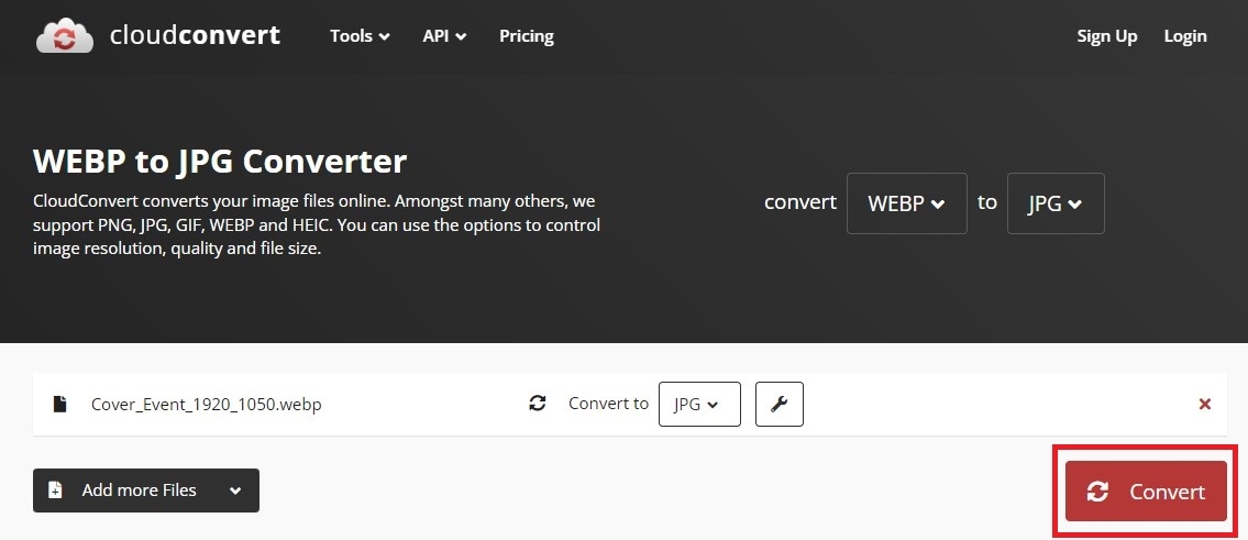 Cách chuyển WEBP sang JPG