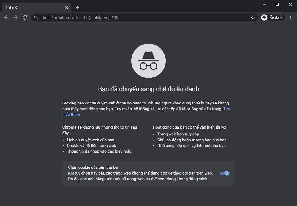 Cách mở tab ẩn danh trên Chrome cho máy tính Windows