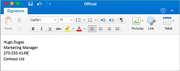 Tạo chữ ký trong Outlook trên Macbook  4