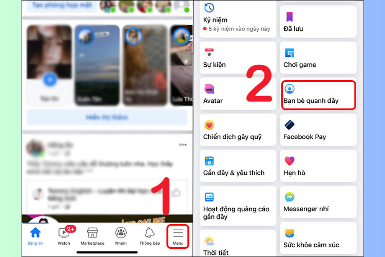 tìm bạn bè quanh đây trên Facebook bằng iPhone 3