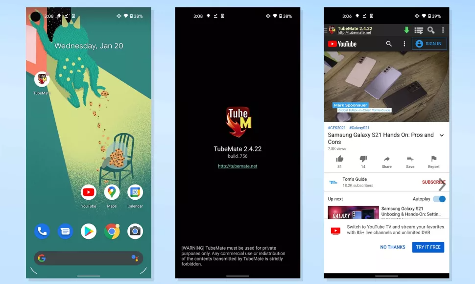 tải video YouTube về điện thoại Android
