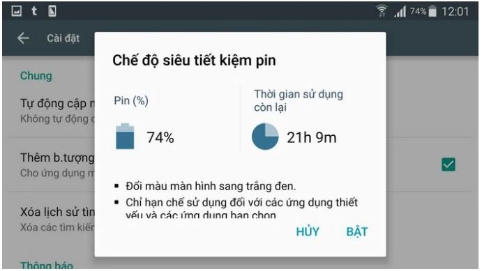 Tiết kiệm pin cho Android 10