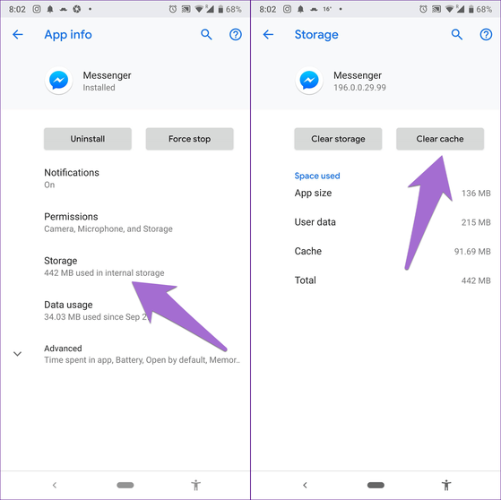 Xóa dữ liệu ứng dụng Messenger