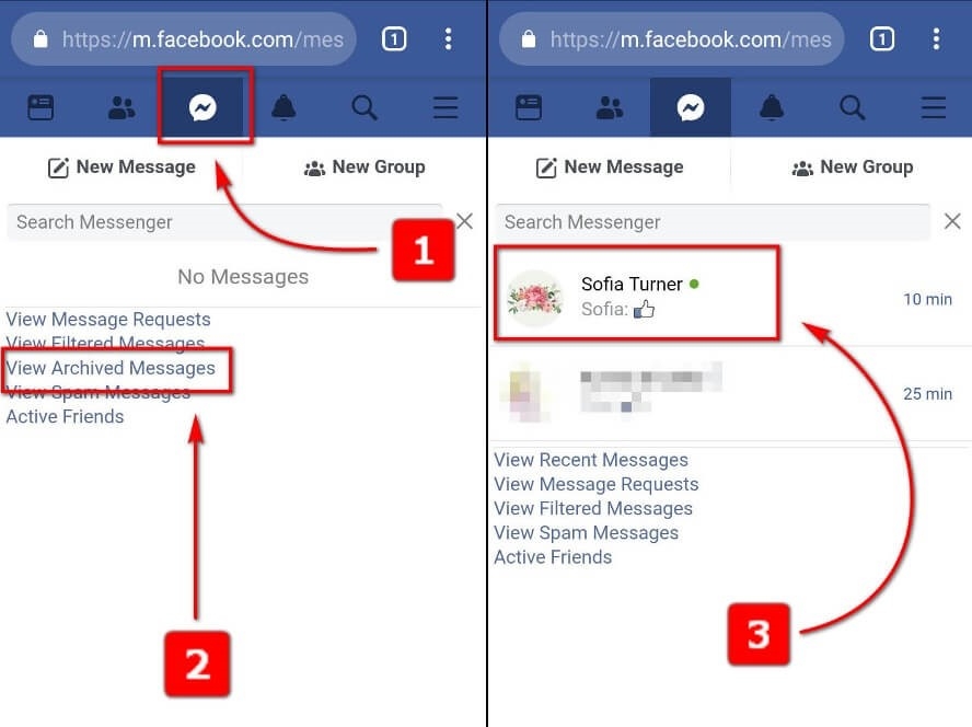 Xem lại tin nhắn lưu trữ trên Messenger