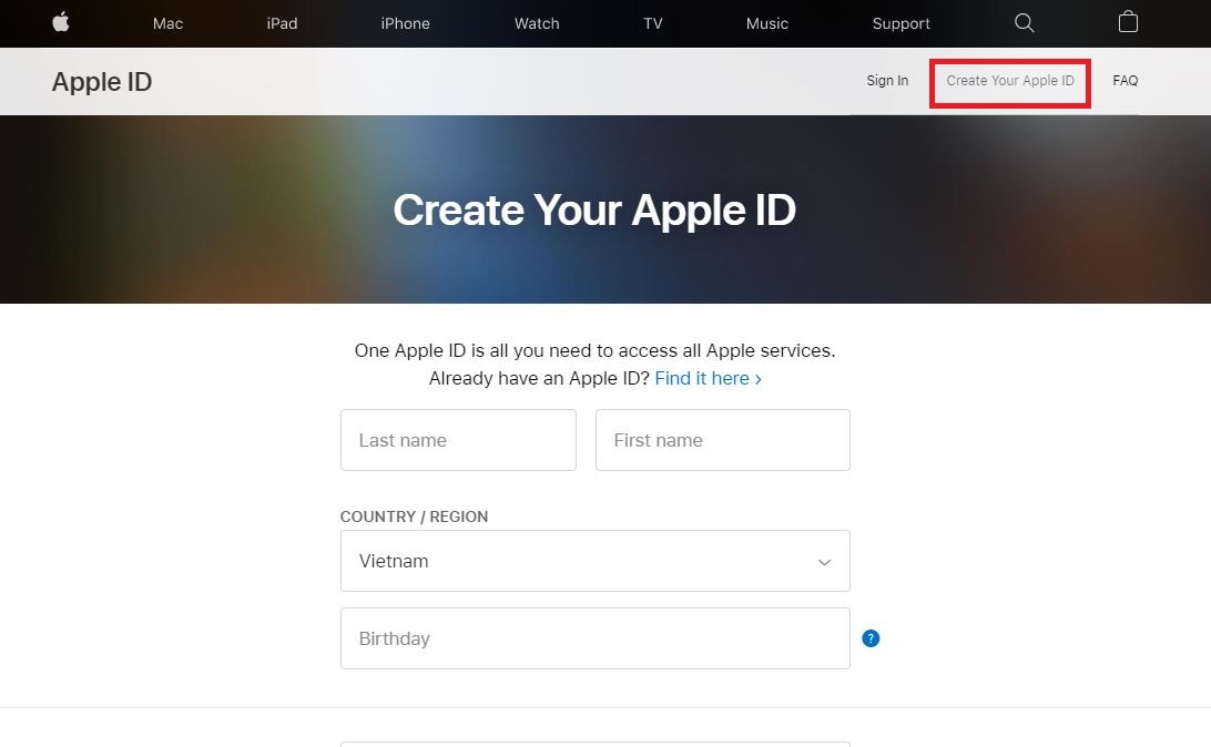 Tạo iCloud bằng tài khoản Gmail 1