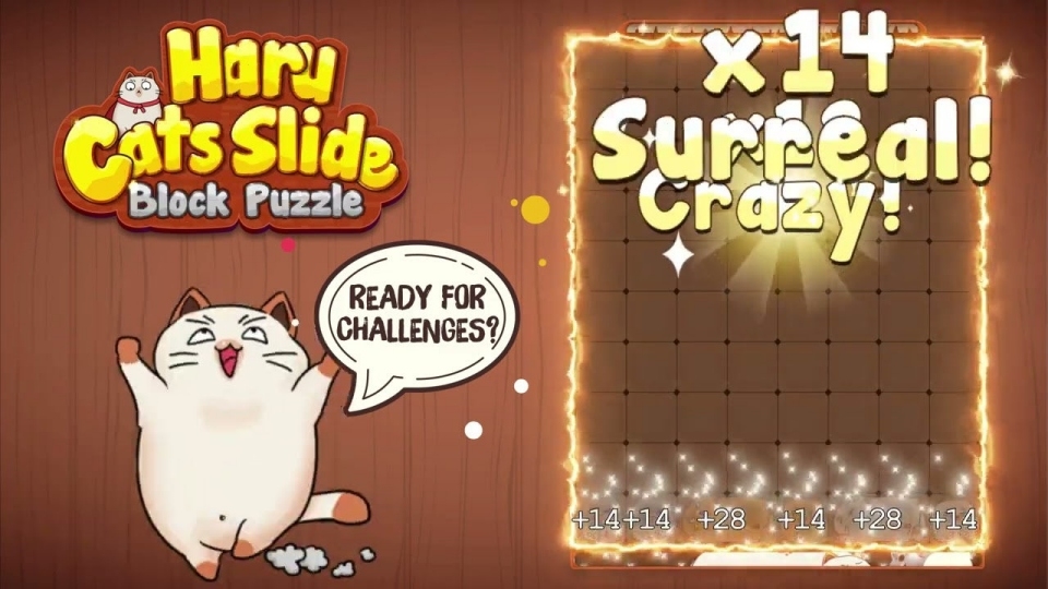 Haru Cats Slide có đồ họa dựa trên những chú mèo và có âm thanh nhẹ nhàng, đáng yêu, thu hút