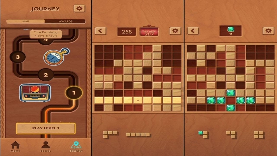 Woodoku - Wood Block Puzzle là sự kết hợp giữa thể loại game Tetris và game lưới Sudoku