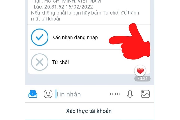 Đăng nhập Zalo web bằng cách gửi yêu cầu đăng nhập 4