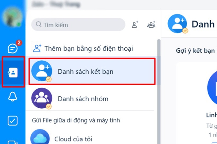 Kết bạn qua danh sách gợi ý