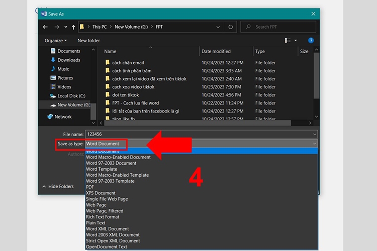 Lưu file Word bằng lệnh Save As - Bước 4