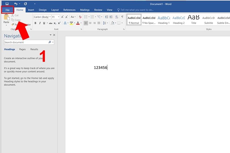 Lưu file Word bằng lệnh Save As - Bước 1
