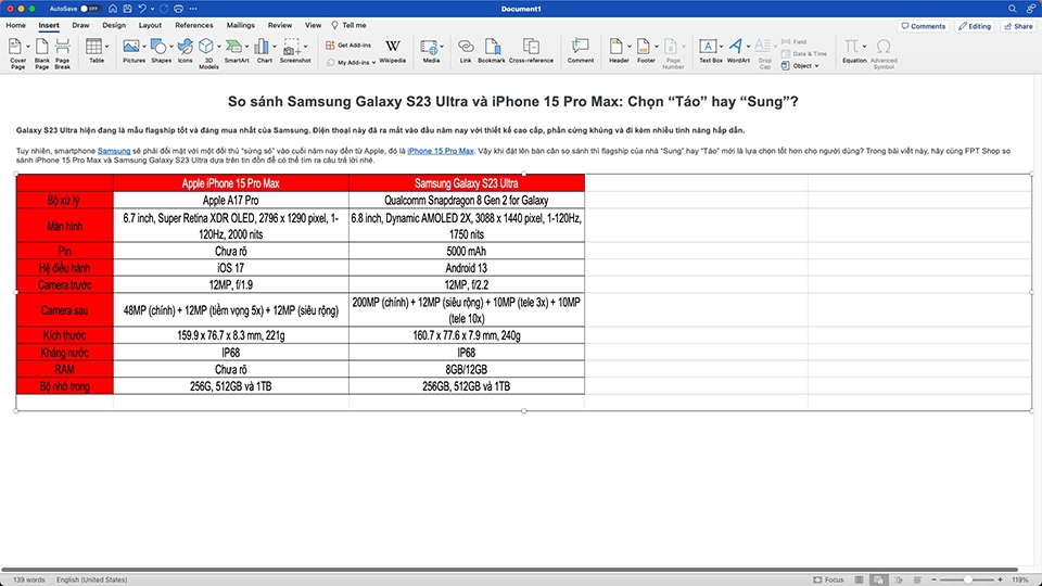 Chèn Excel vào Word bằng tab Insert (ảnh 5)