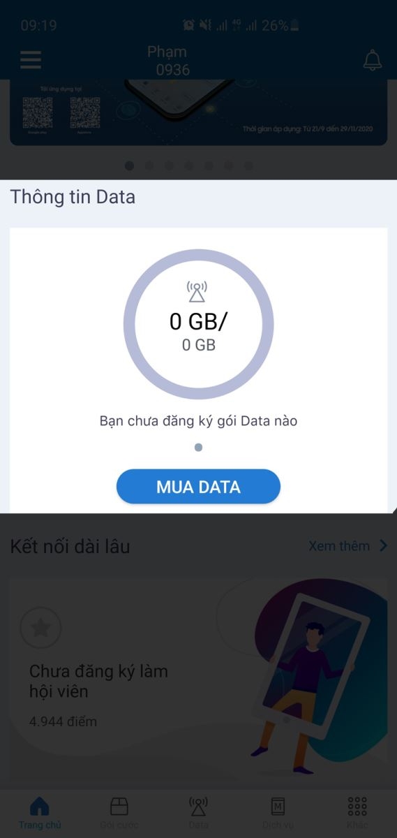 Cách kiểm tra dung lượng 4G Mobifone