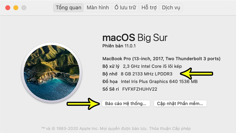 Cách kiểm tra RAM máy tính Macbook 2