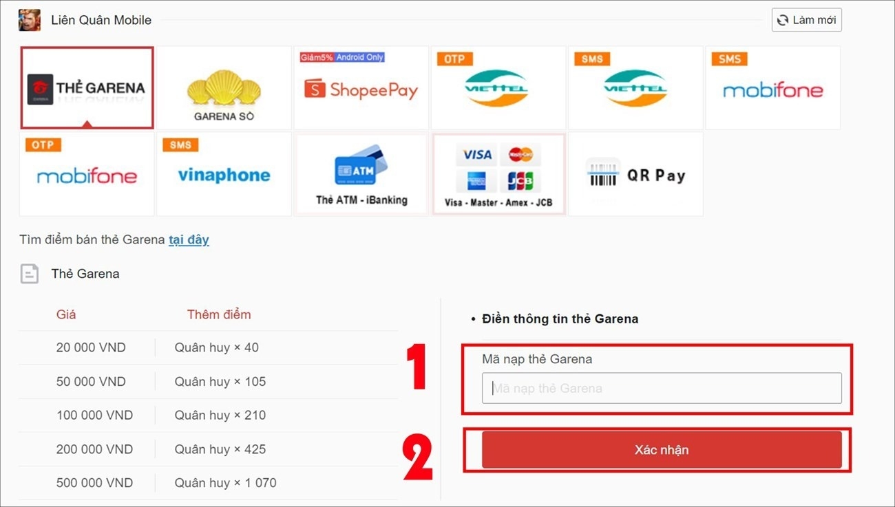Hướng dẫn nạp thẻ Liên Quân đơn giản, nhanh chóng và an toàn - hình 9