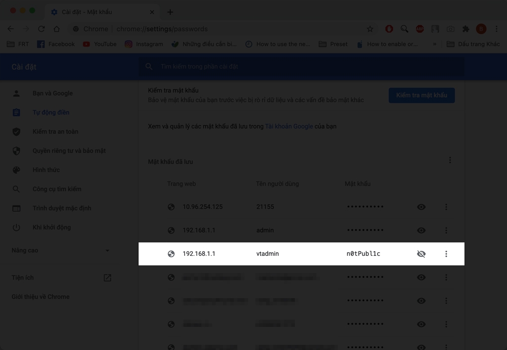 Cách xem mật khẩu đã lưu trên Google Chrome 8